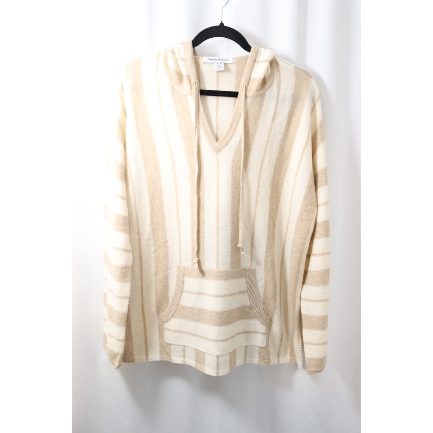 Tommy Bahama Medium Wool/Cashmere V Neck Long Sleeve Hoodie Lightweight