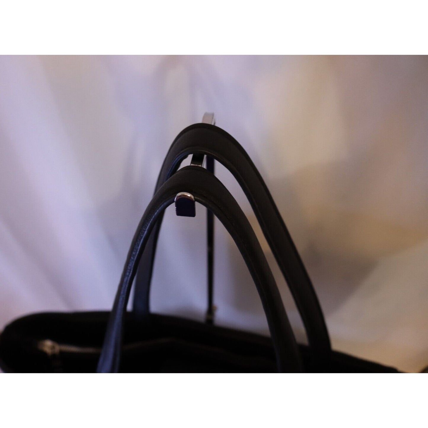 Steven Madden Black Tote Bag Double Shoulder Straps Logo Laptop Bag