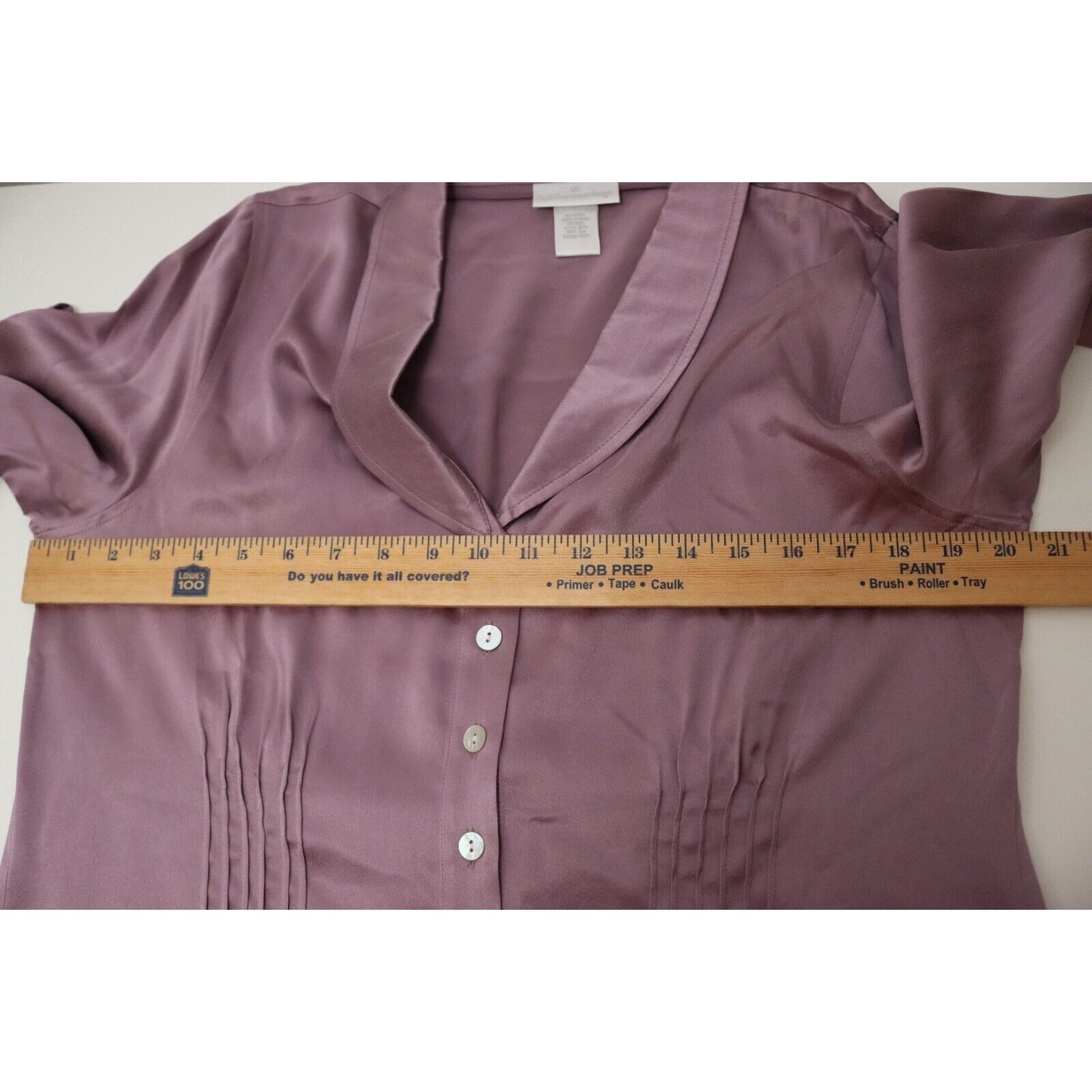 Soft Surrounding 100% Silk Purple Long Sleeve Button Down Top Medium