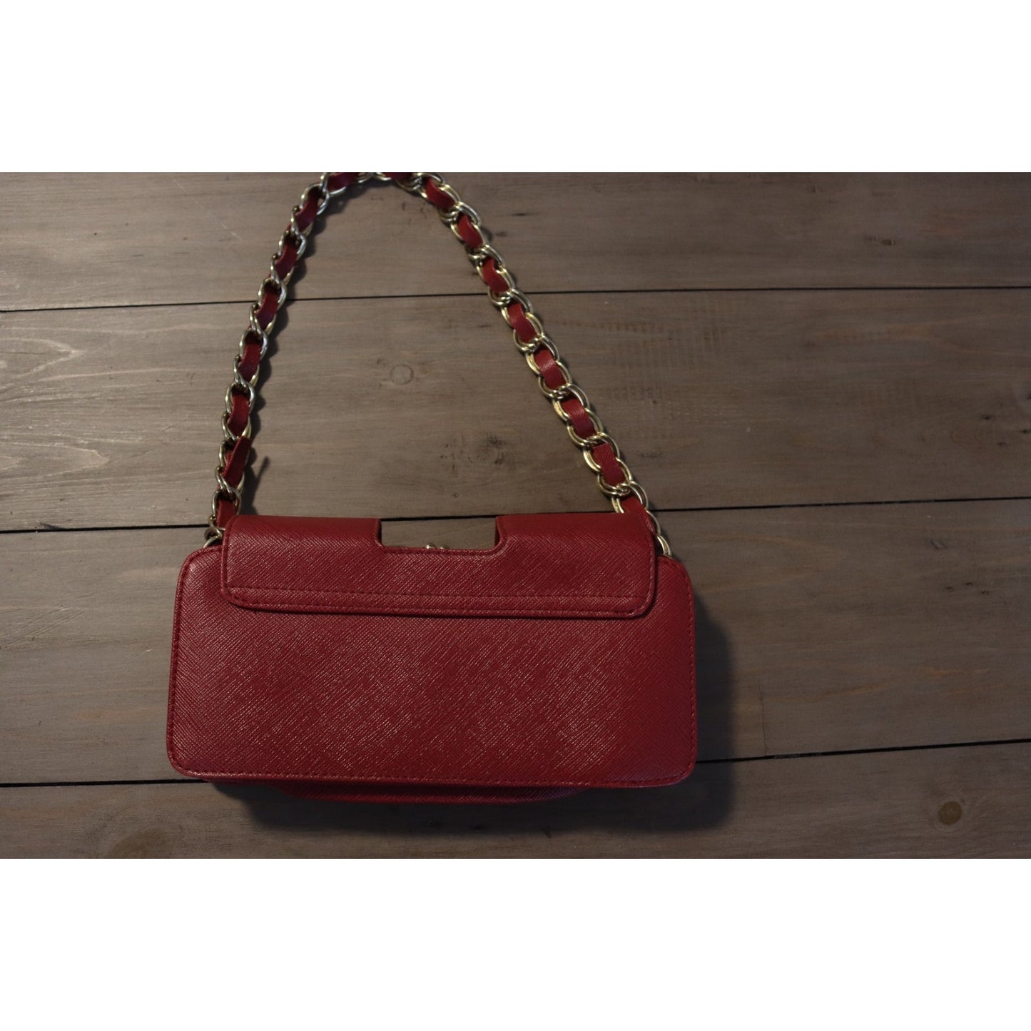 Issac Mizrahi By Target Wallet Small Red Faux Leather Gold