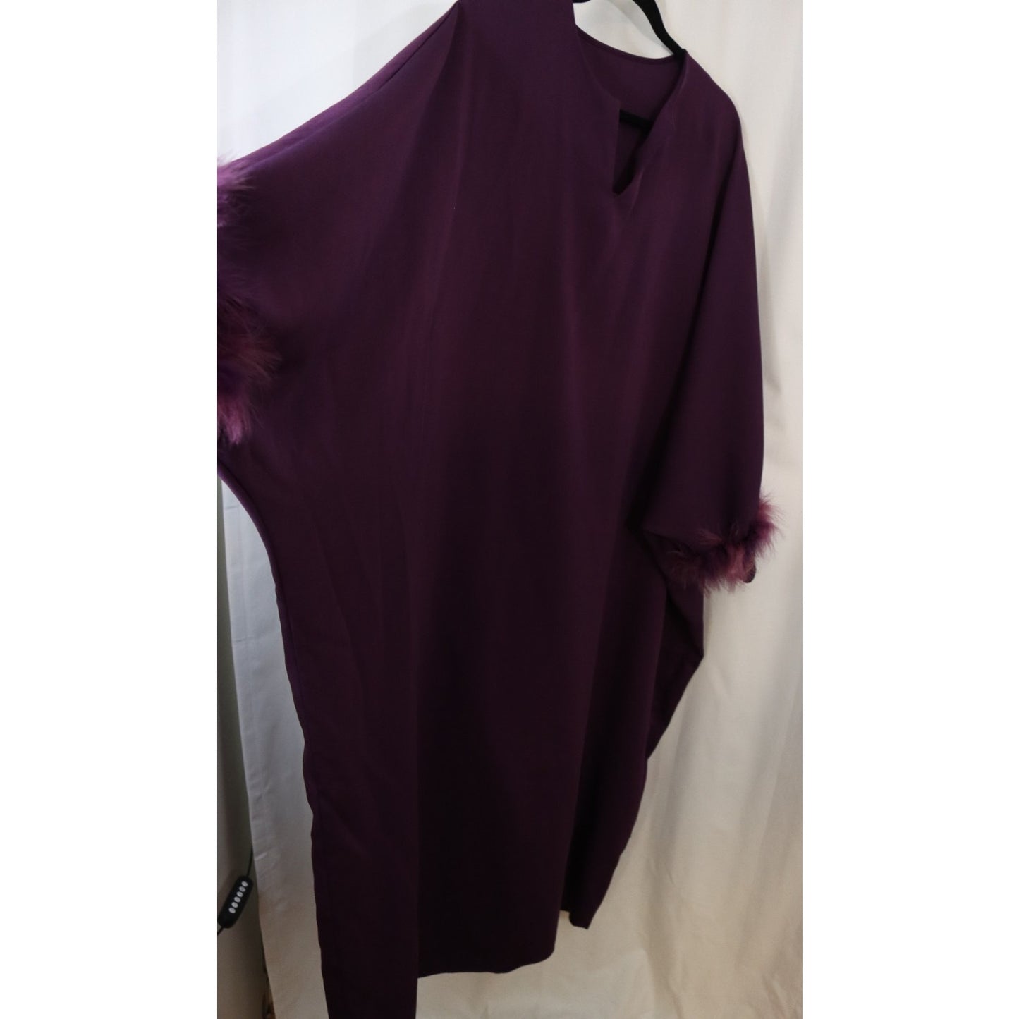 Kaftan Abaya Jilbab Purple Batwing Thick Short Sleeve