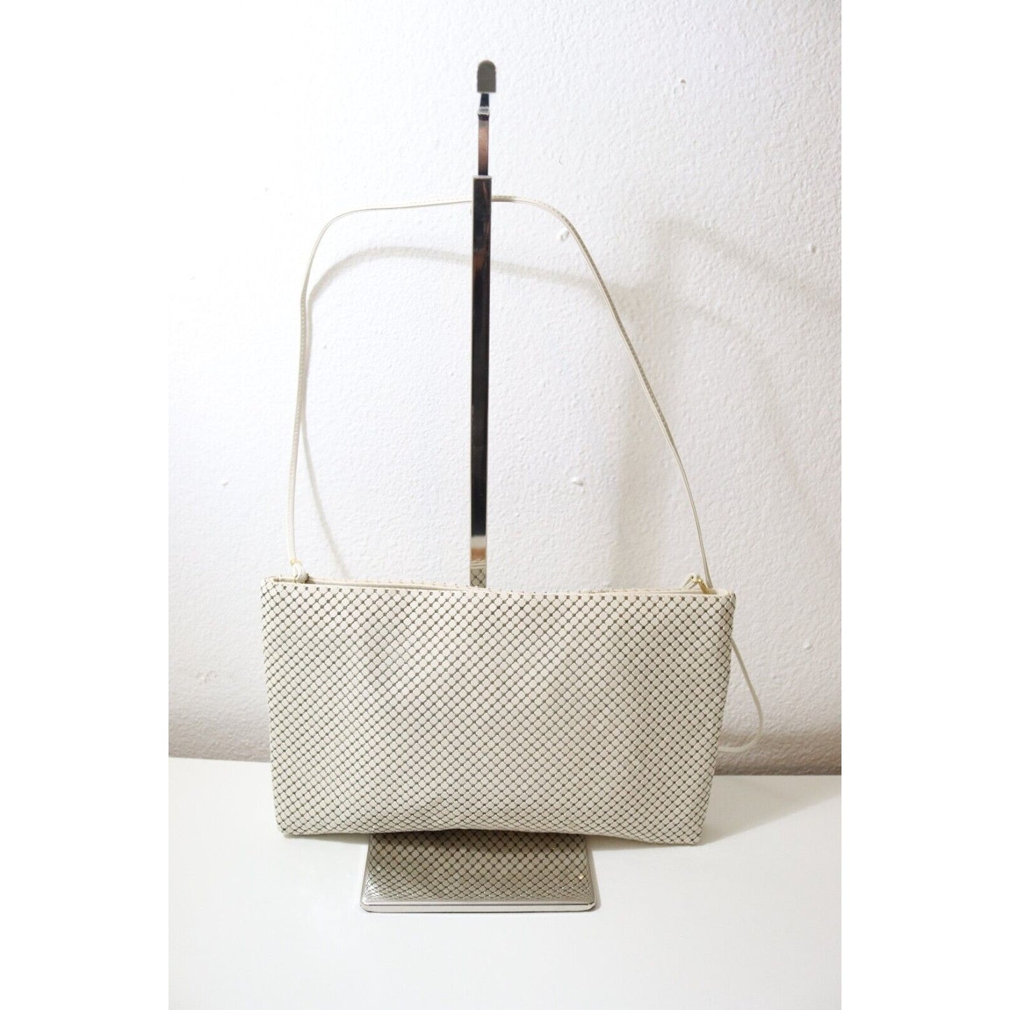 Vintage Whiting and Davis White Mesh Handbag