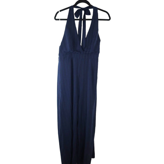 Lulus Wide Leg Jumpsuit Blue Size X Large Sleeveless Polyester/Rayon