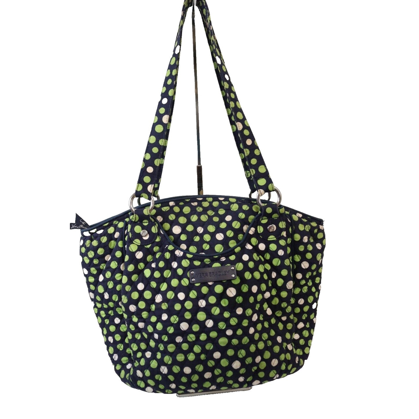 Vera Bradley Blue with Green/White Polka Dot Purse Shoulder Bag