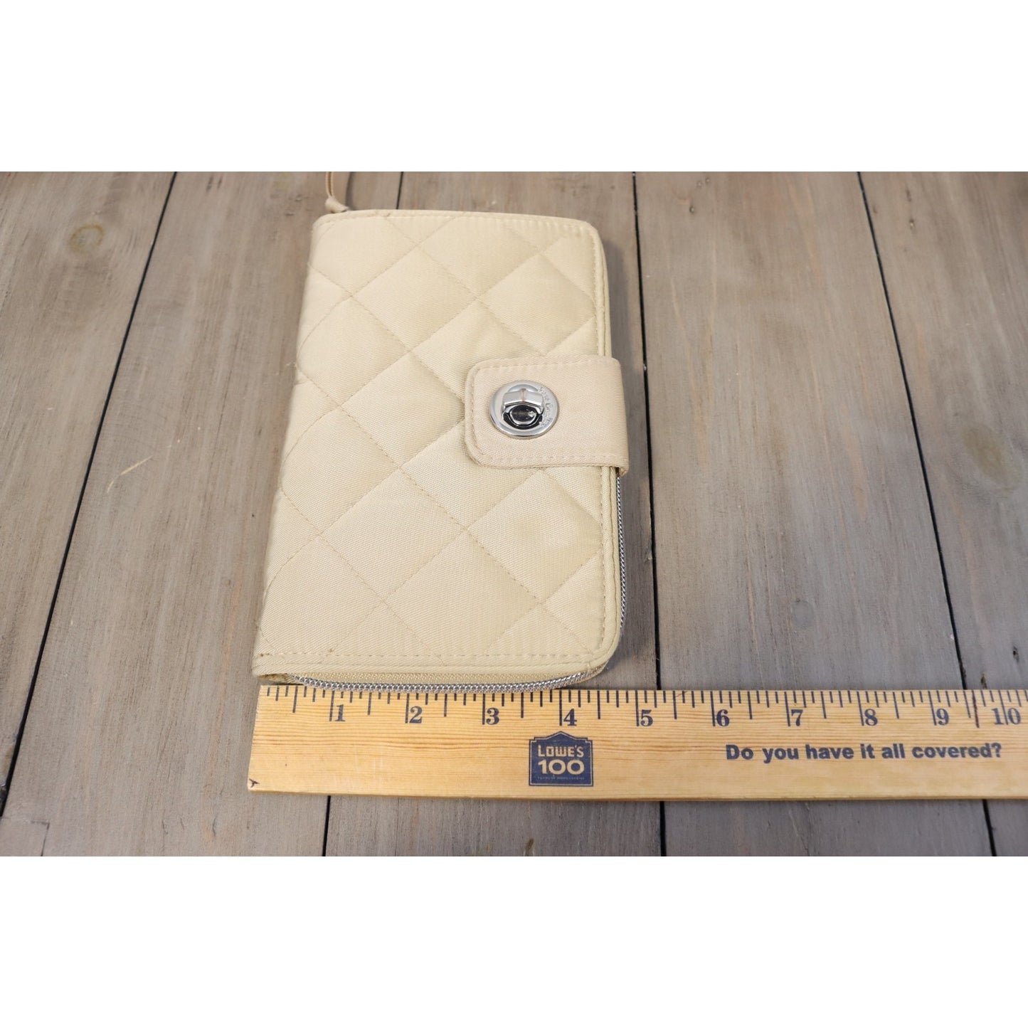Vera Bradley Beige Large Wallet Credit Card Quilted