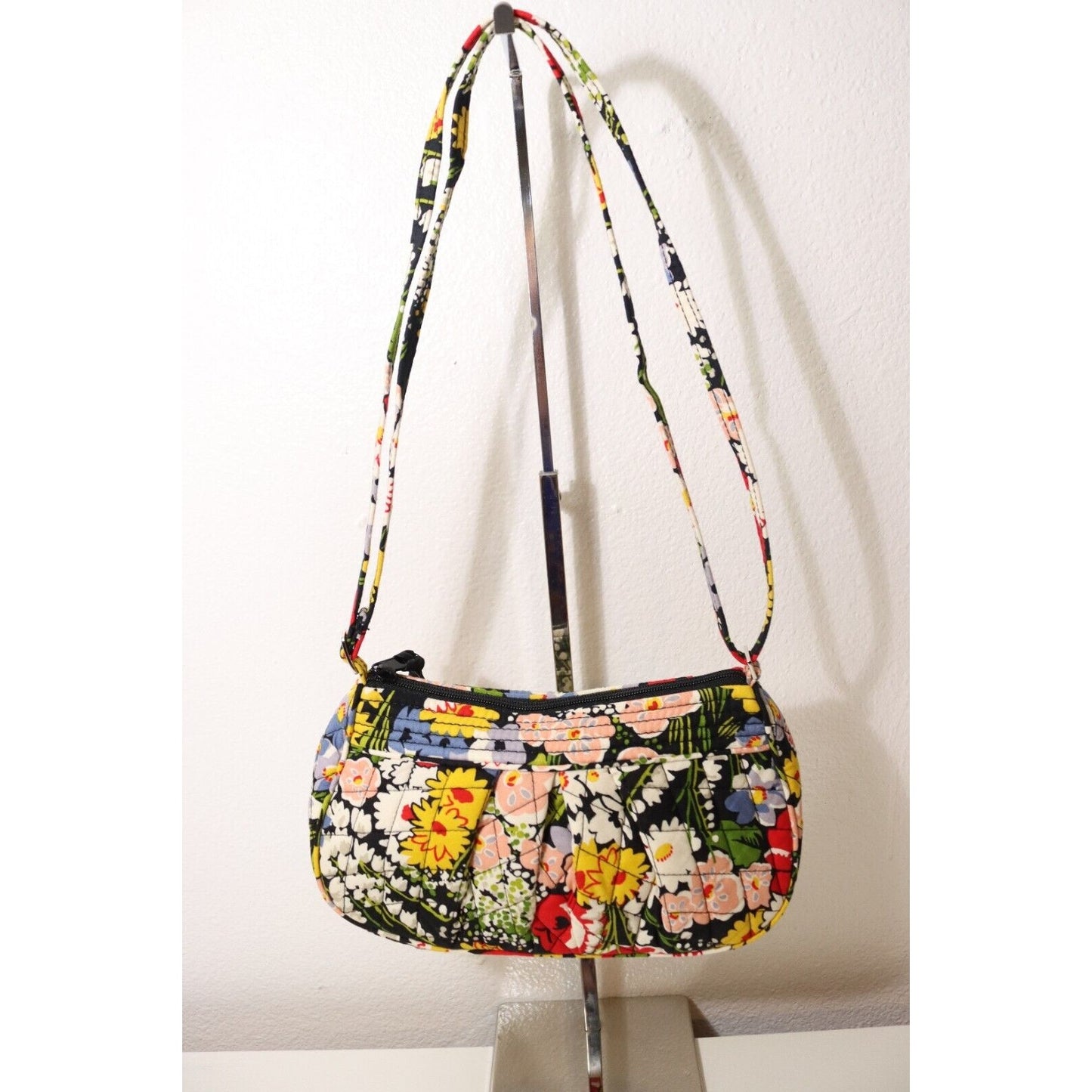 Vera Bradley Small Crossbody/Shoulder Bag Purse Yellow Black Red White Floral