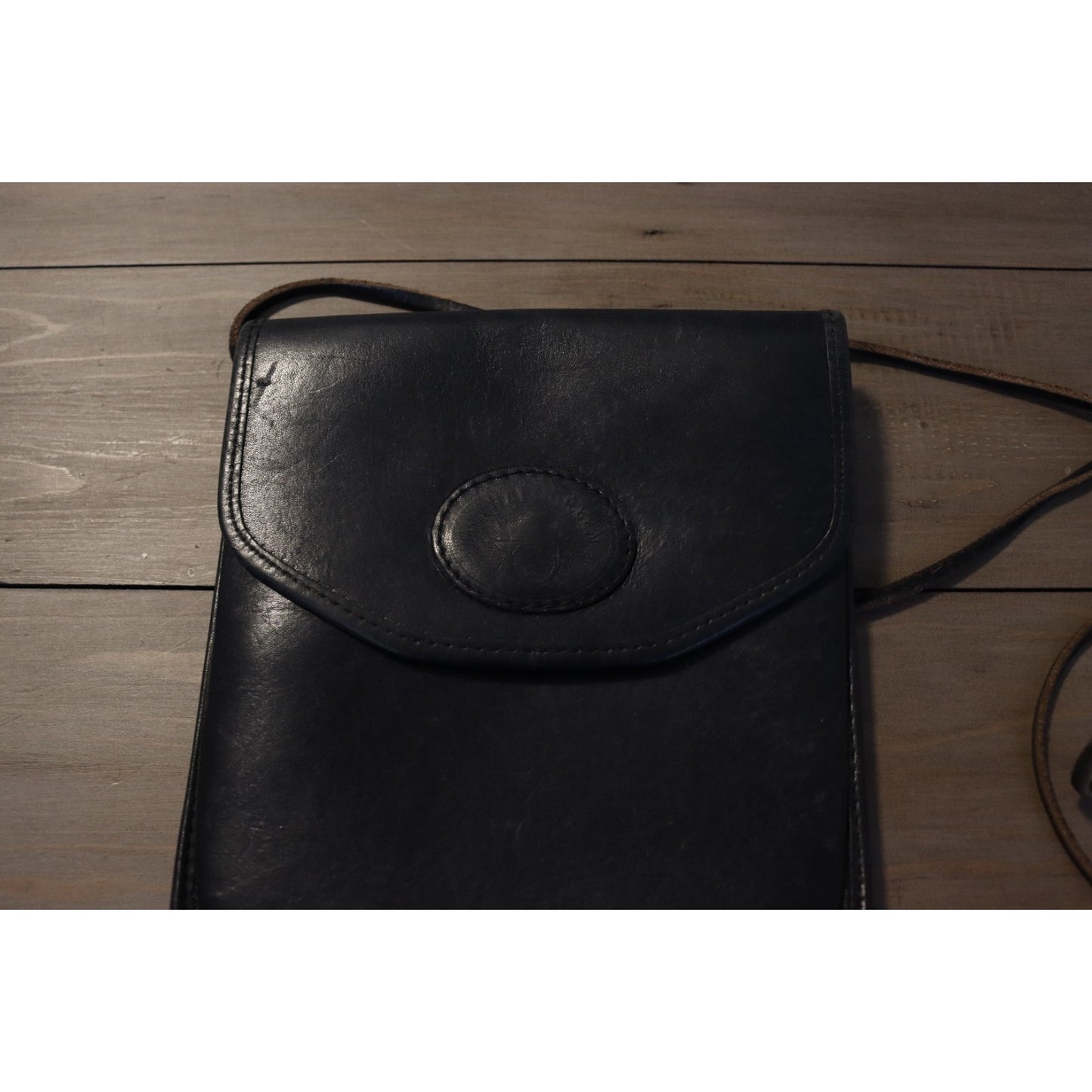 Vintage Michael Green Leather Crossbody Bag Raw Leather Inside