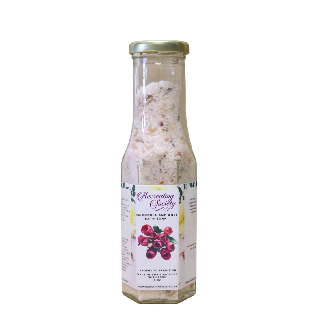 Calendula and Rose Relaxing Bath Soaks - 8 ounce - Fragrance free