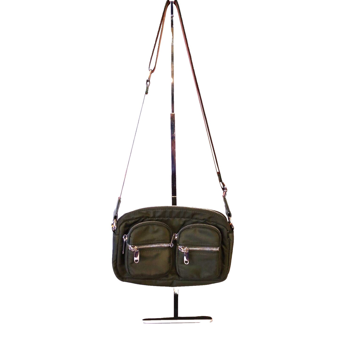 Wild Fable Crossbody Bag with Pockets Army Green Silver Hardware
