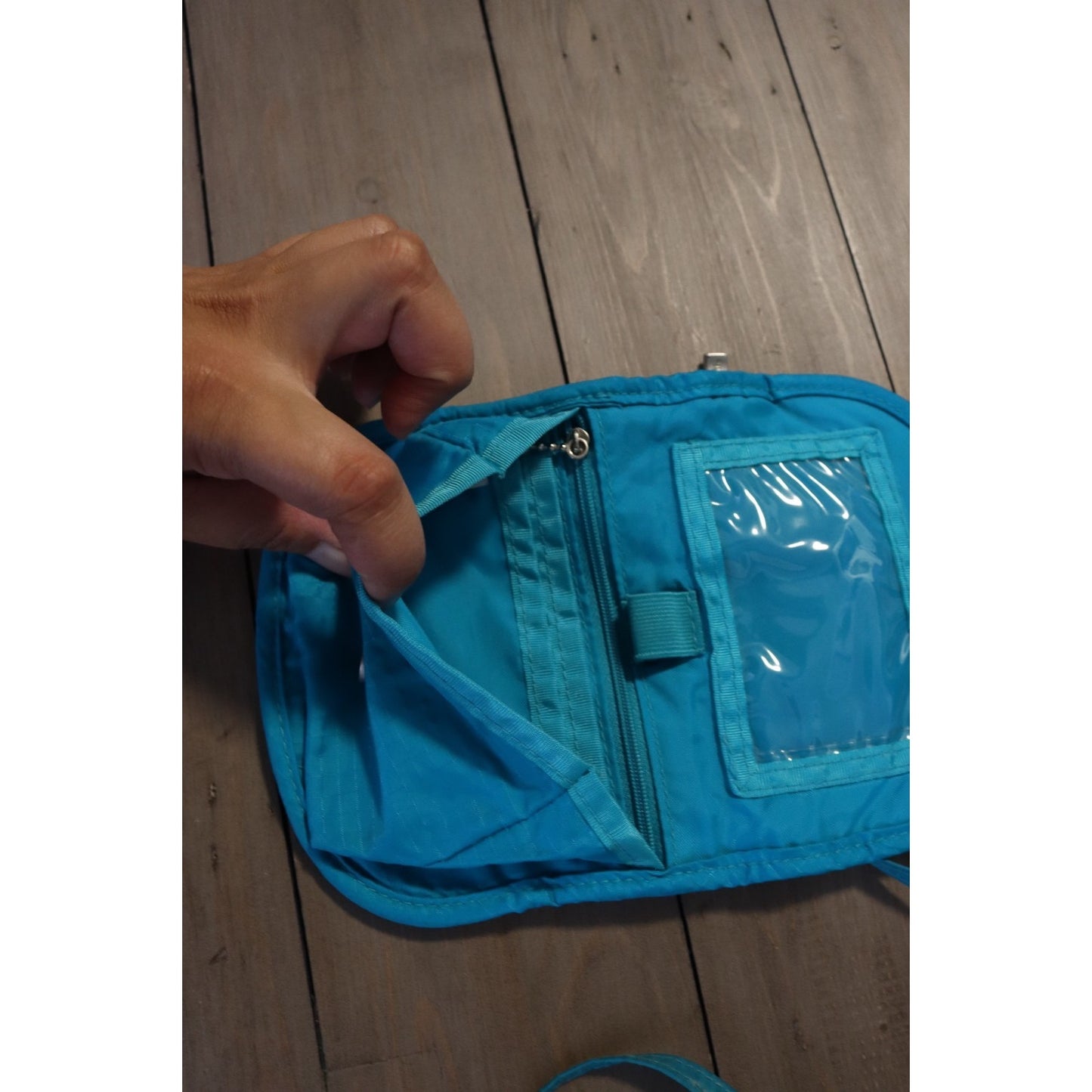 Baggallini Small Crossbody Bag Teal ID Pocket Pen Holder