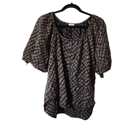 Pilcro XL Cotton HIgh Low Button 1/2 Sleeve Top