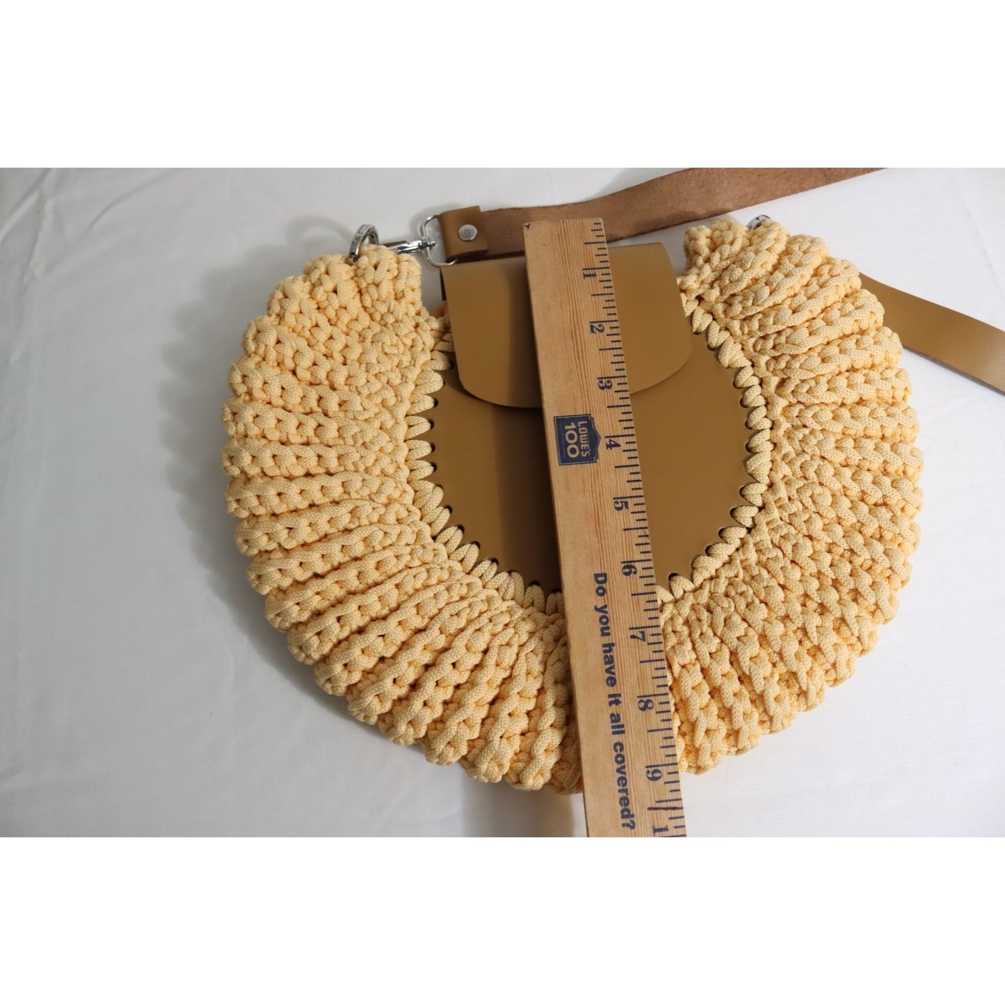 Yellow and Brown Knit Bag Crossbody