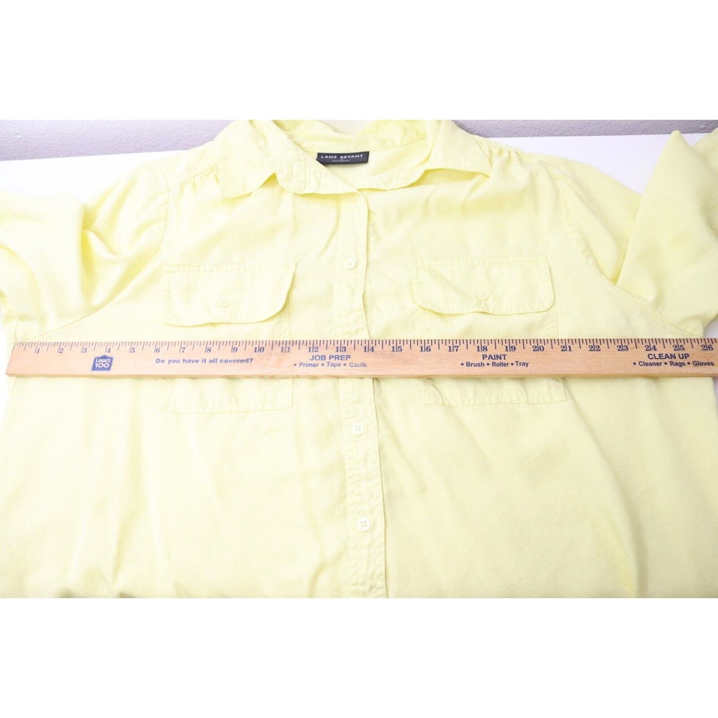 Lane Bryant Yellow Button Down Long Sleeve Top Size 20