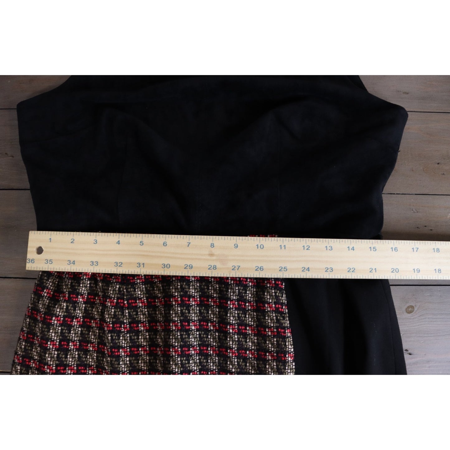 Calvin Klein Black/Brown/Red 12 Pencil Dress Belt Tweed Lined Zip Sleeveless