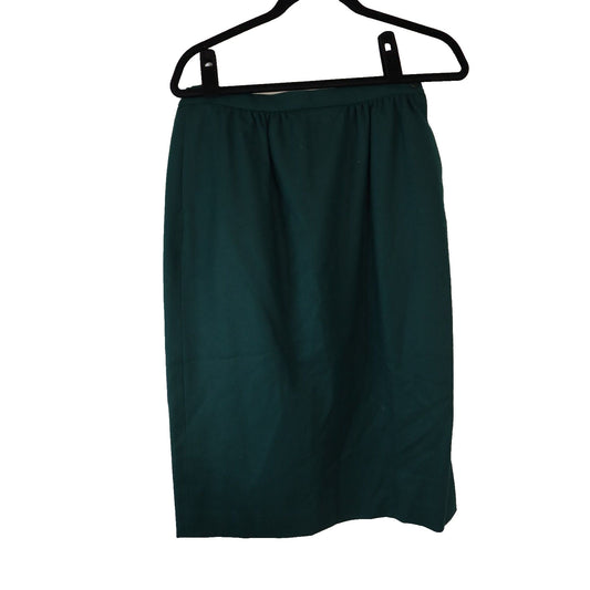 Pendleton Green Wool Skirt Size 10 Lined Button Closure No Stretch