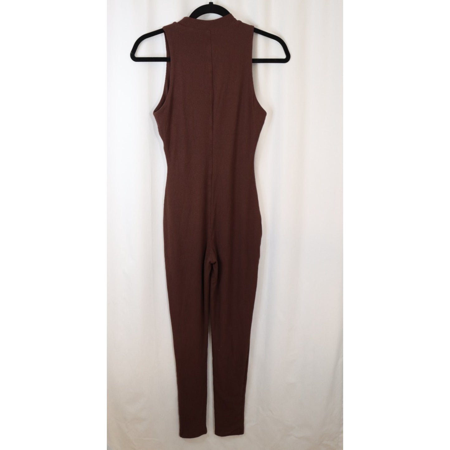 Naked Wardrobe Brown Jumpsuit Zip Sleeveless One Piece Size 1/XS