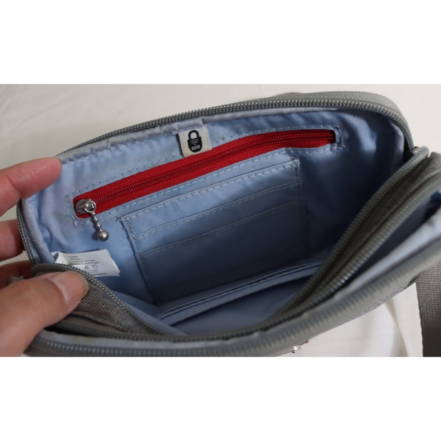 Baggallini Grey Crossbody Bag Rectangle Canvas