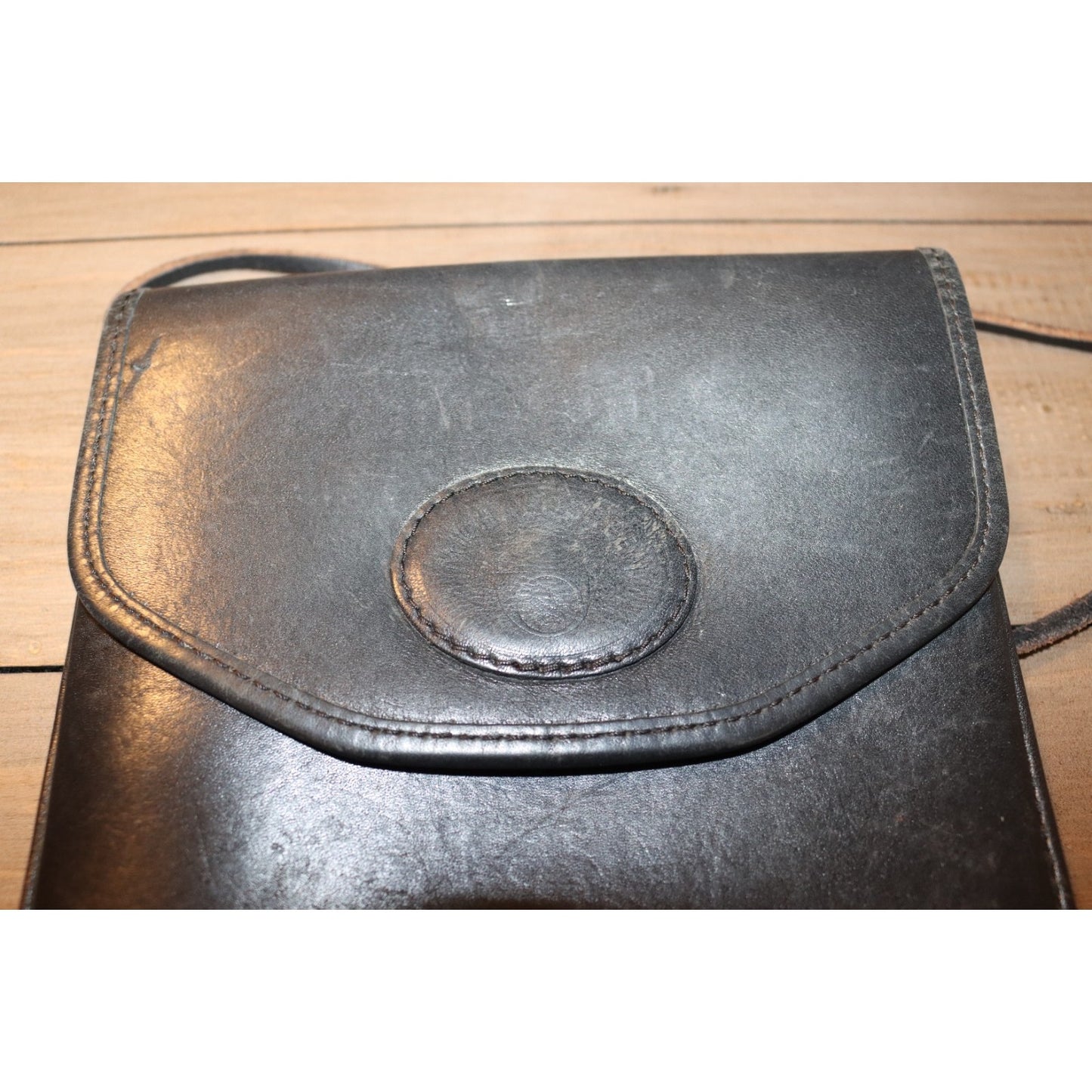 Vintage Michael Green Leather Crossbody Bag Raw Leather Inside