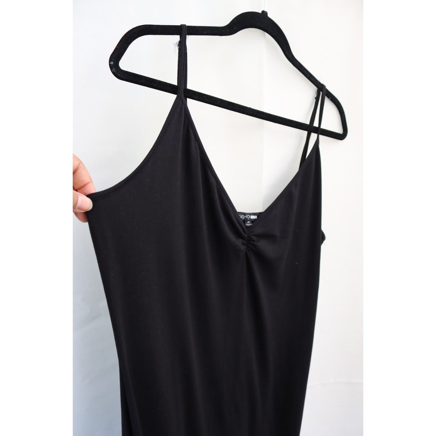 Fashion Nova Black Maxi Dress Sleeveless Size 2X Bodycon Polyester Spandex