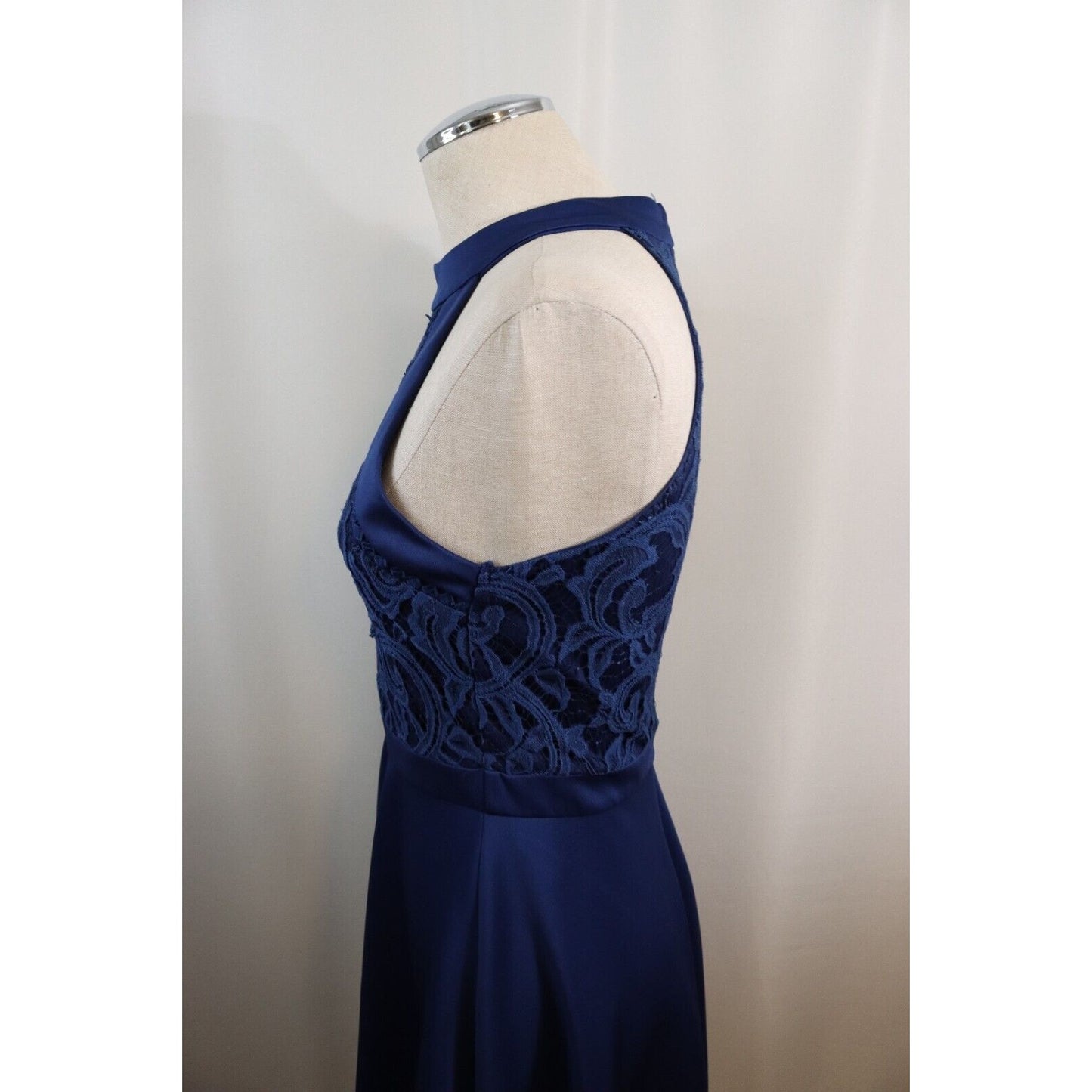 Francesca Blue Fit and Flare Dress Size Medium Halter