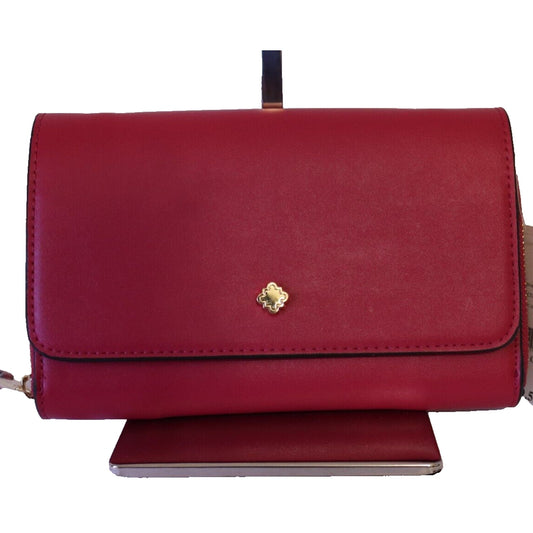 NWT Crown & Ivy Pink Crossbody Purse Convertable Wallet Detactable Strap