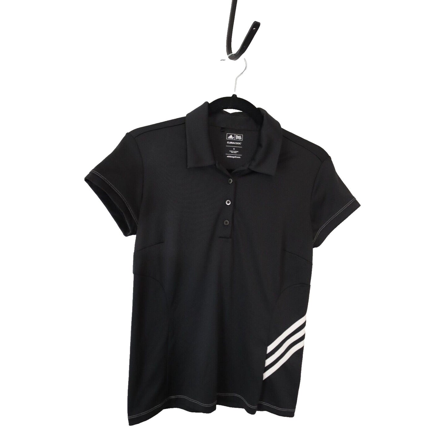 Adidas Golf Black Climacool Top Collard Size Small Short Sleeve