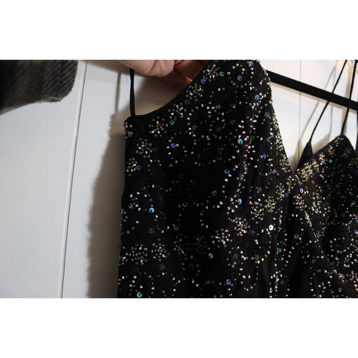 Season Design Beaded Black Vintage Dress