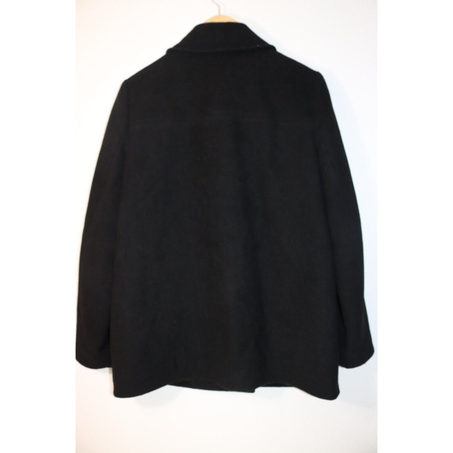 J. Jill Peacoat Size Medium Black Button Wool/Polyester/Rayon