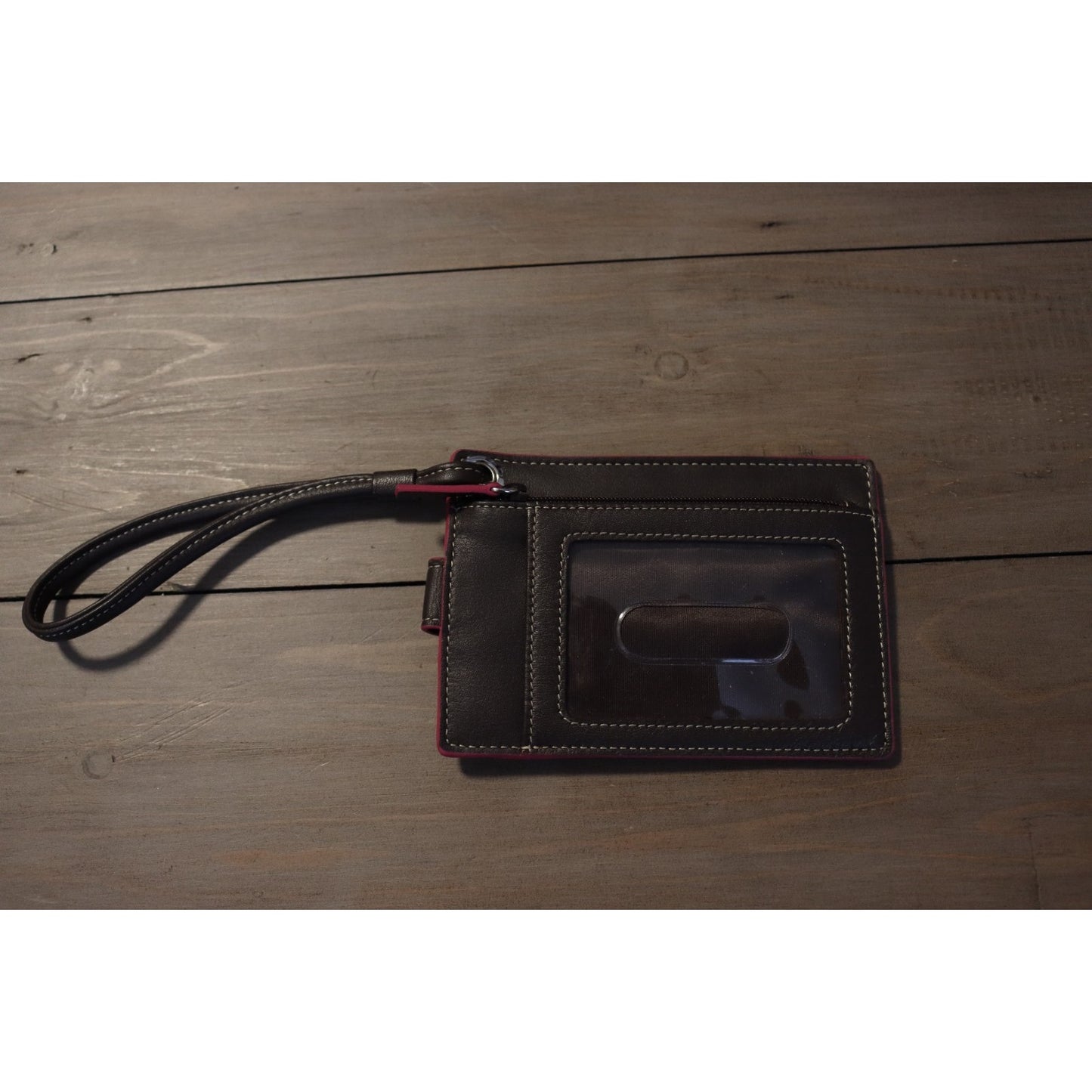 Lodis Wristlet Wallet Padded Brown Faux Leather ID Holder