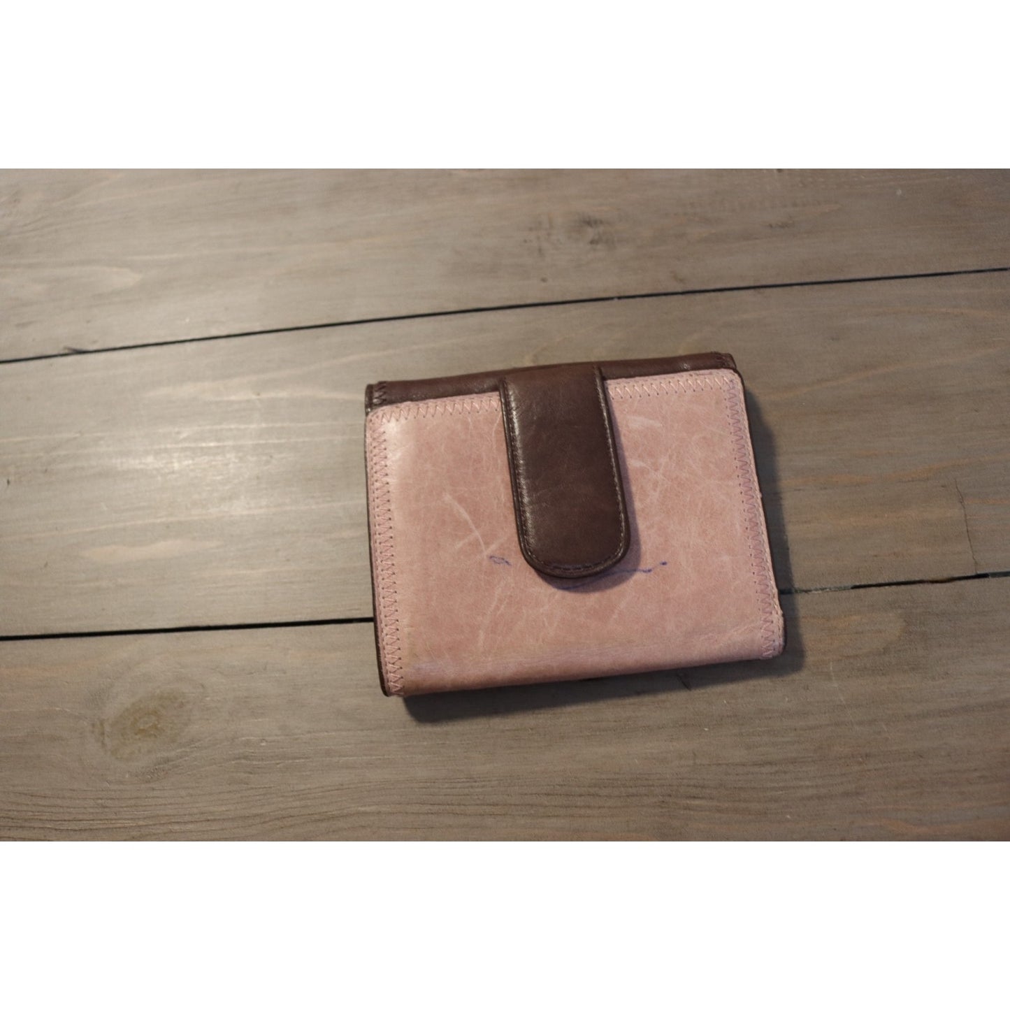 Ellington Leather Two Tone Wallet Pink and Brown