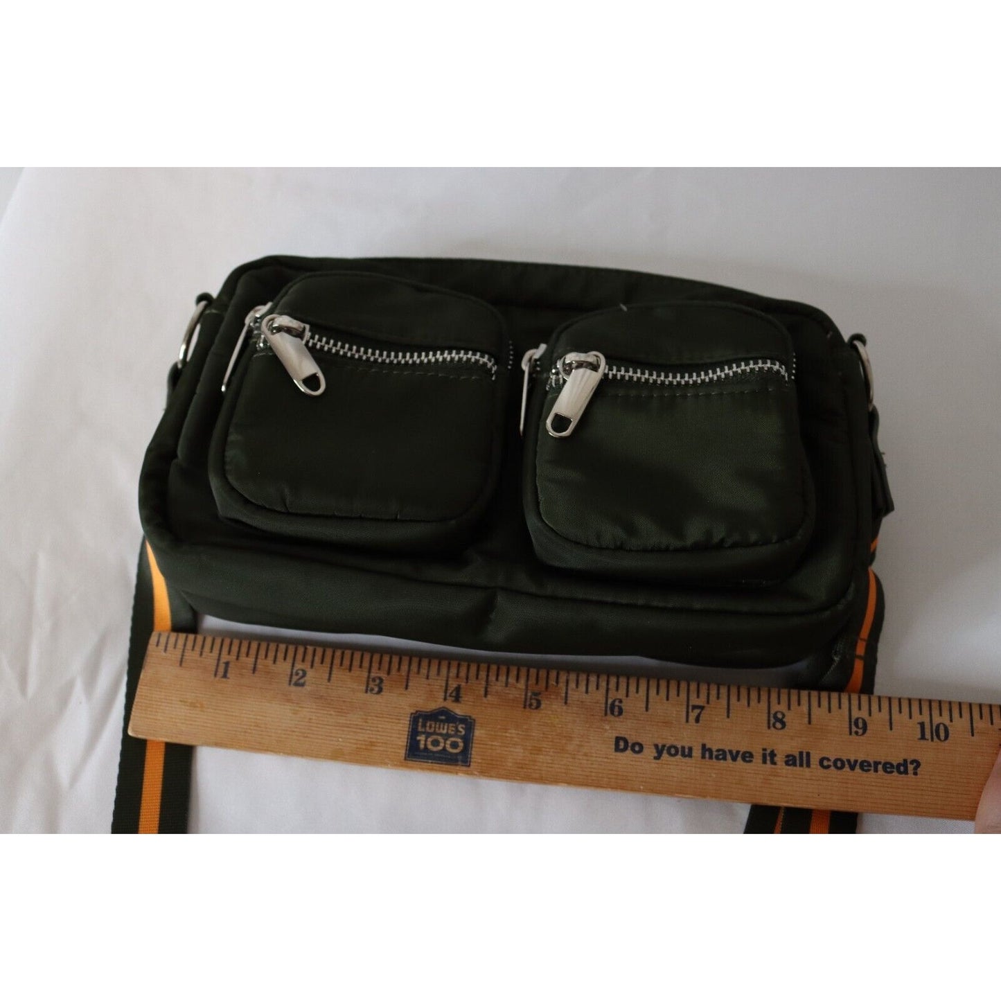 Wild Fable Crossbody Bag with Pockets Army Green Silver Hardware