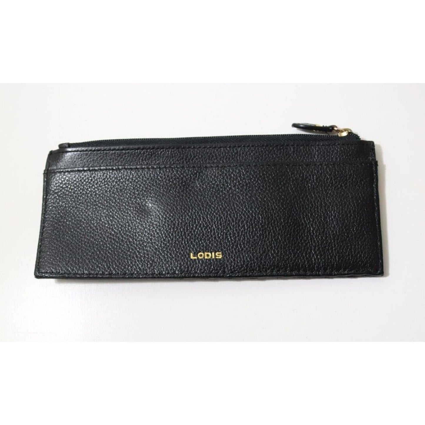 LODIS Credit Card Wallet BLACK Coin PURSE Leather Small For Small Bags.