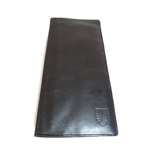 Leather Travel Wallet Black Ticket Credit Card Passport Holder