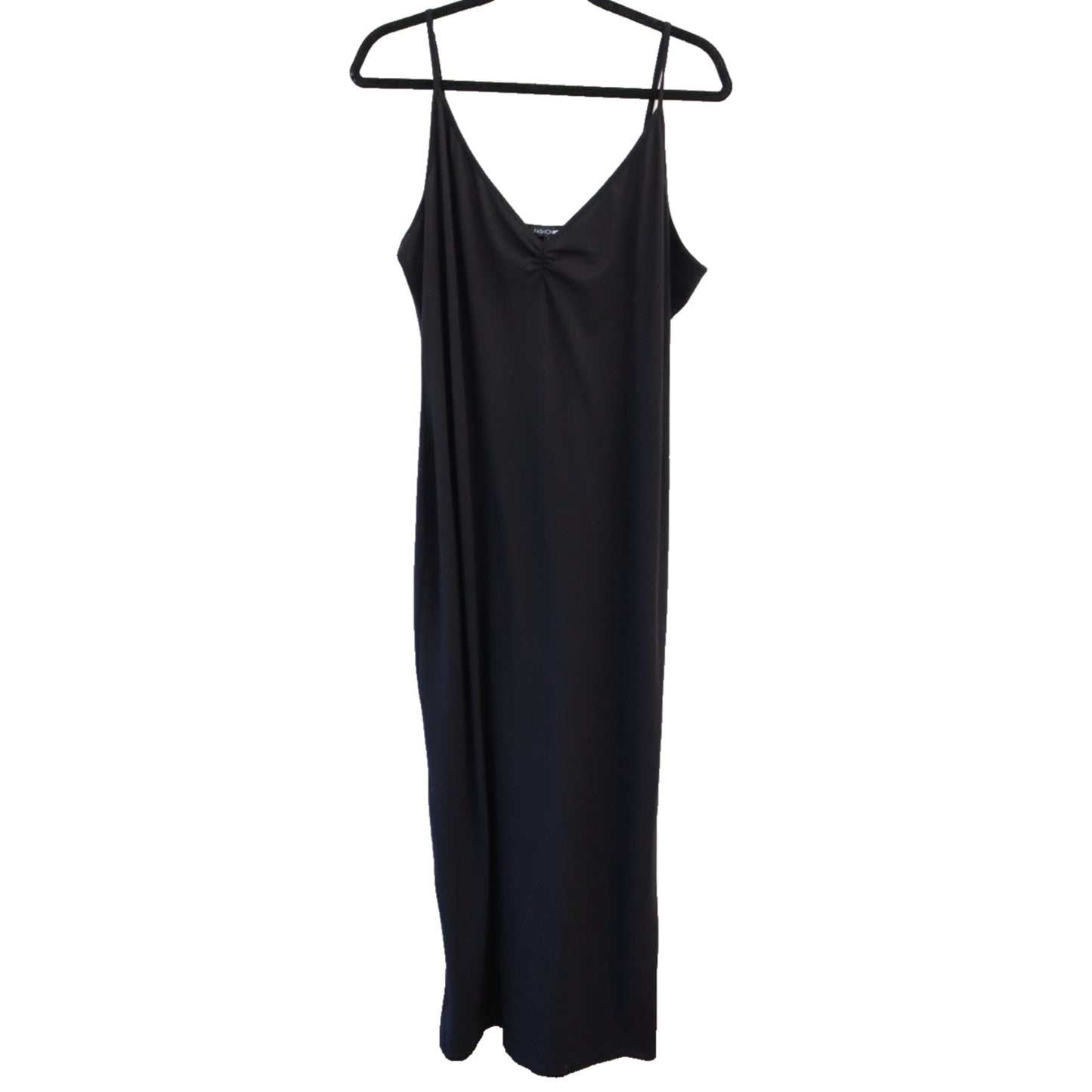 Fashion Nova Black Maxi Dress Sleeveless Size 2X Bodycon Polyester Spandex