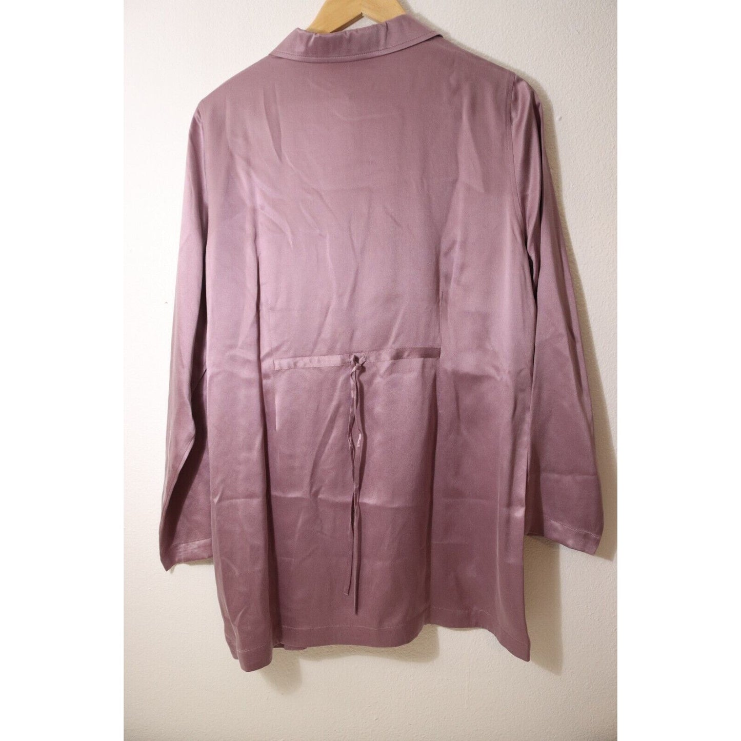 Soft Surrounding 100% Silk Purple Long Sleeve Button Down Top Medium