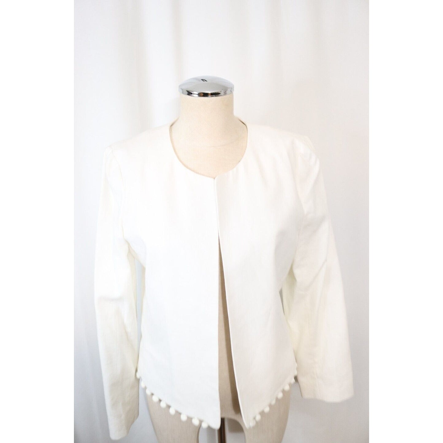 J. Crew White Blazer Size Medium Linen/Cotton