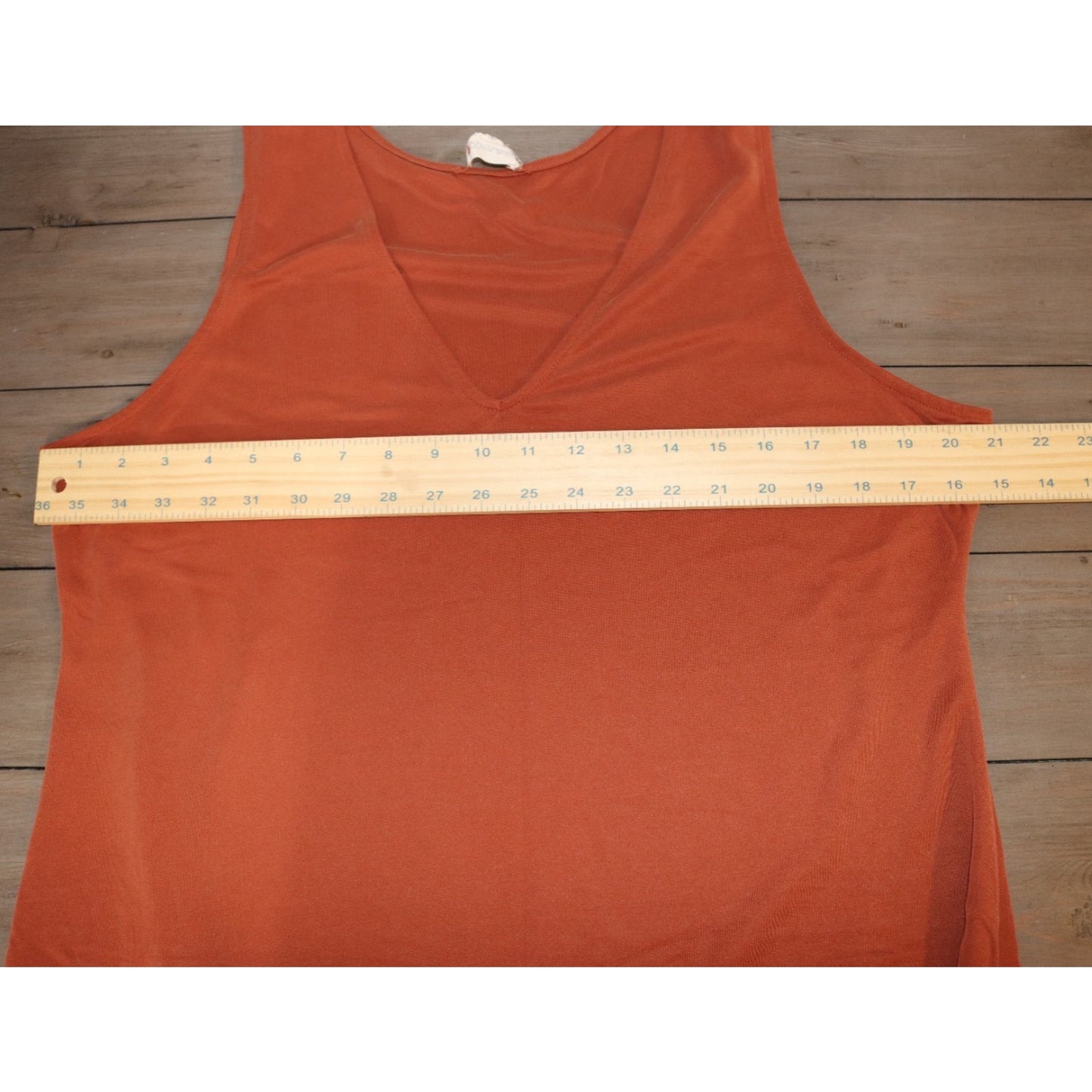 Open Edit Large Maxi Dress Orange Sleeveless Modal Polyester Slit V Neck