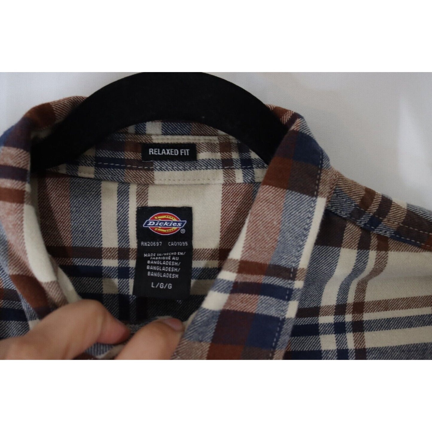 Dickies Cropped Button Down Size Large Relaxed Fit Long Sleeve