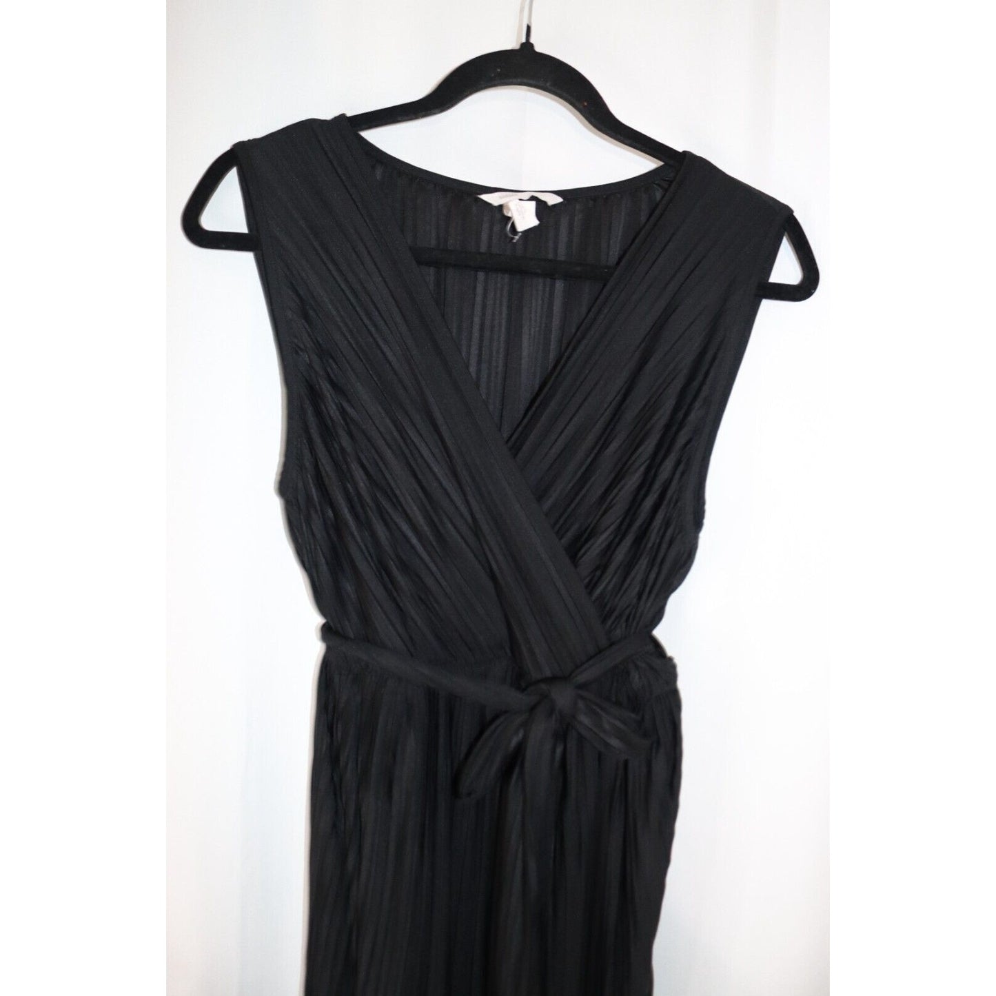 Mama H&M Maternity Black Dress Faux Wrap Belted Size Small