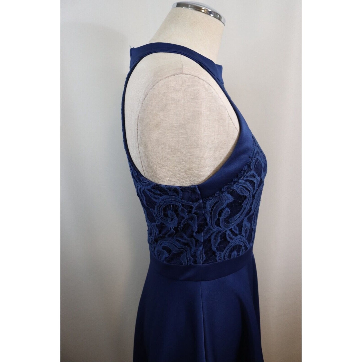 Francesca Blue Fit and Flare Dress Size Medium Halter