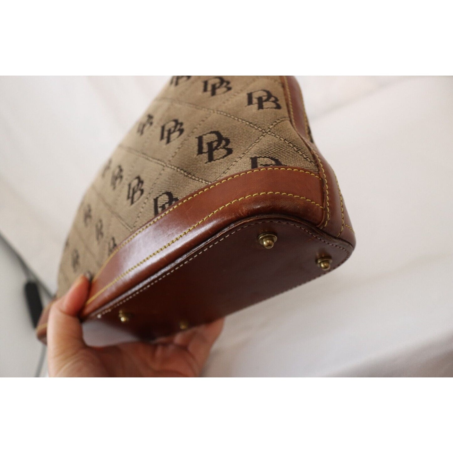 Vintage Dooney and Bourke Brown Monogram Shoulder Bag