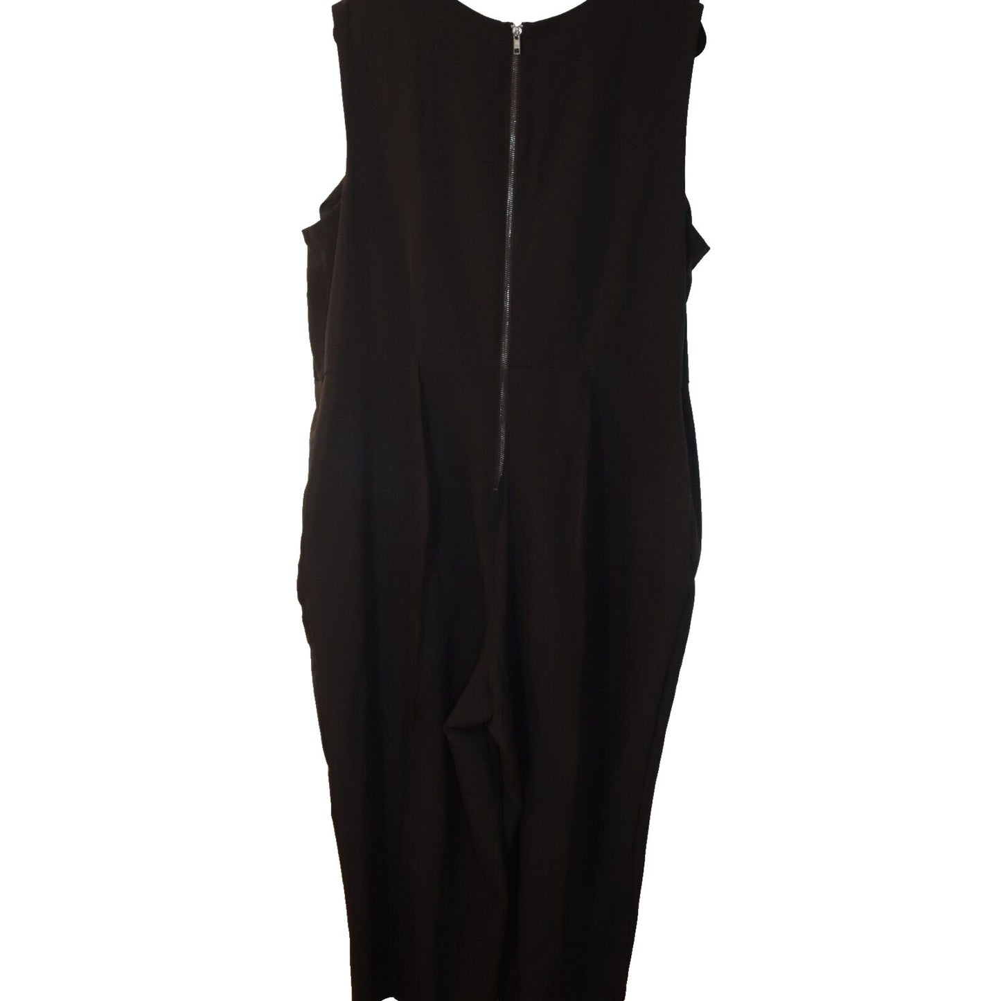 Lane Bryant Black Wide Leg Jumpsuit Sleeveless Zip Closure Size 24