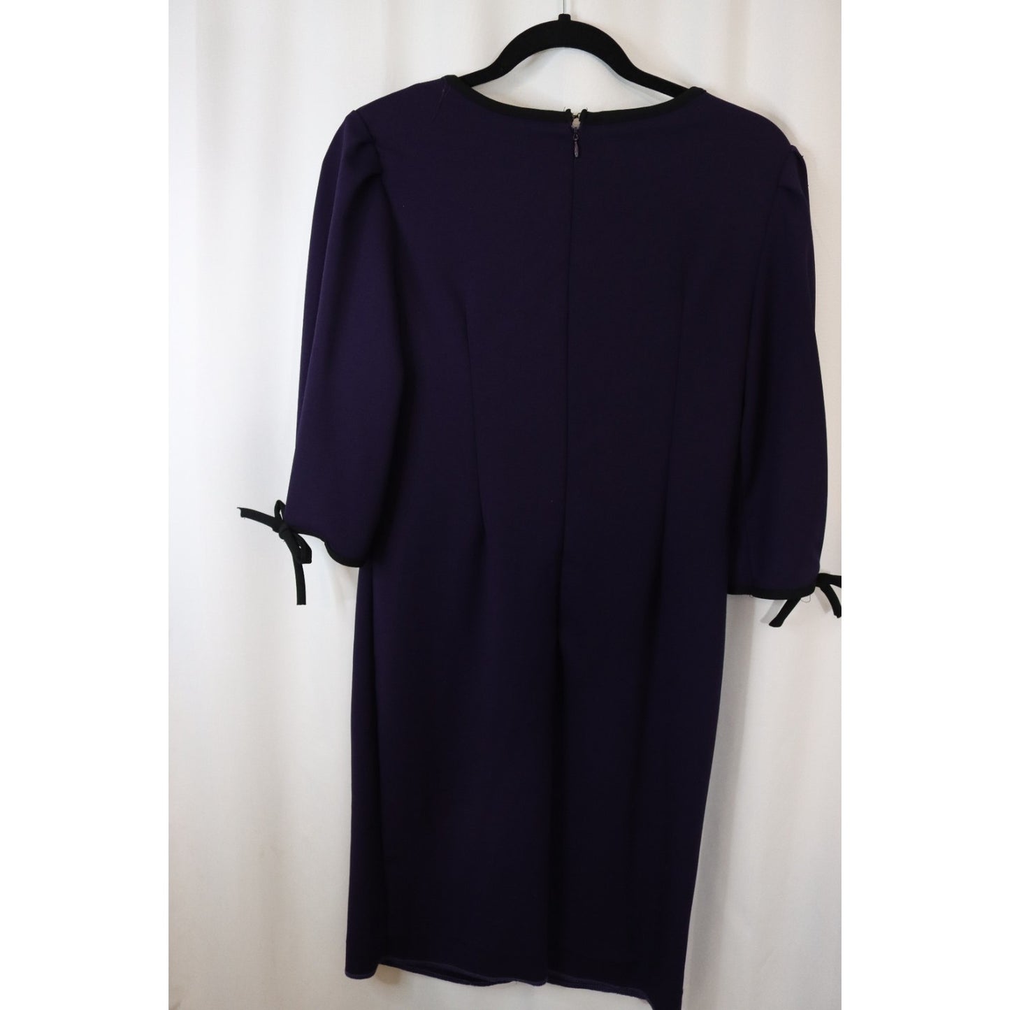 Shelby & Palmer Midi Sheath 8 Plum Purple Keyhole Front Back Zip Flaws