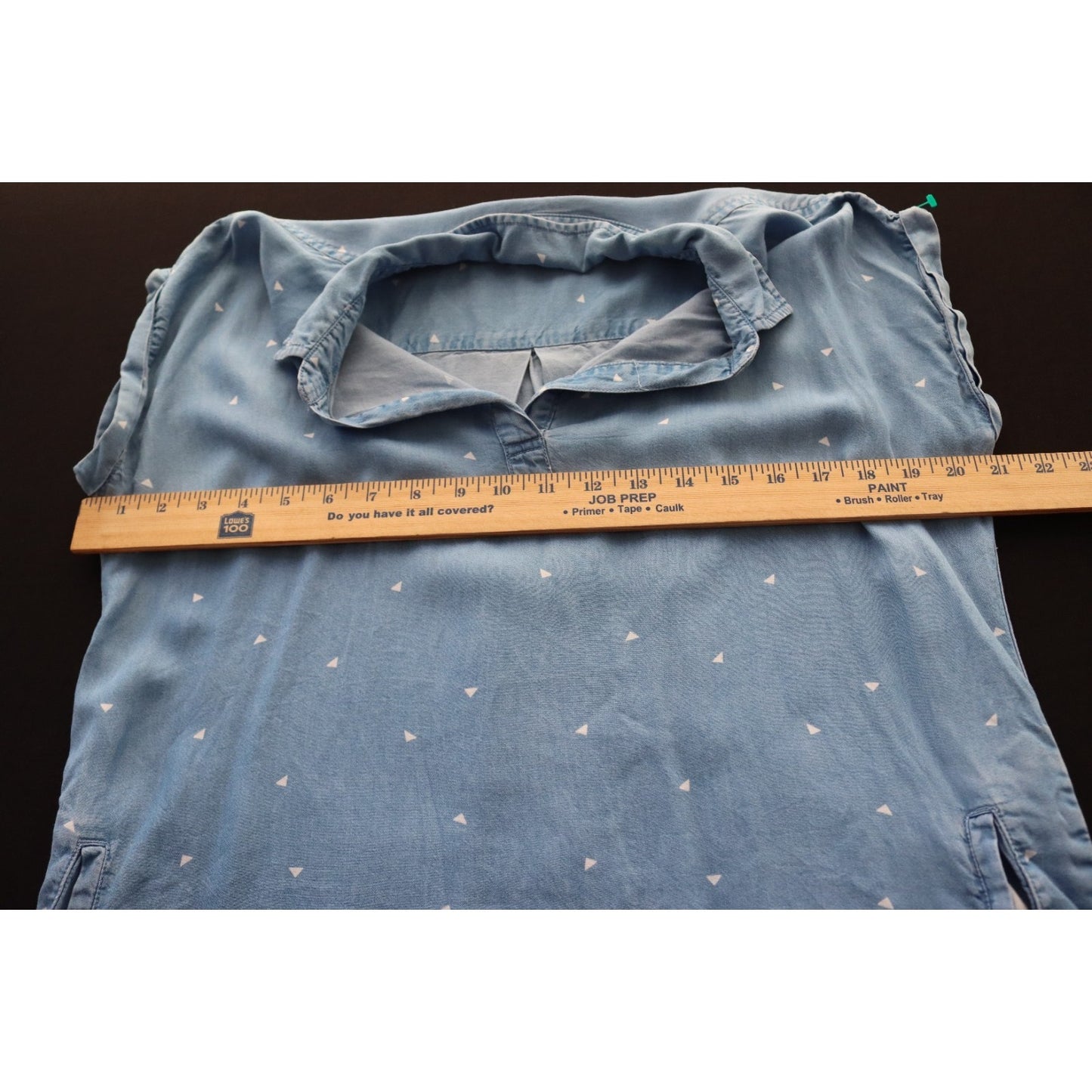 Thread and Supply Light Denim Dress Size Small Tencel/lycoll Short Sleeve Pocket