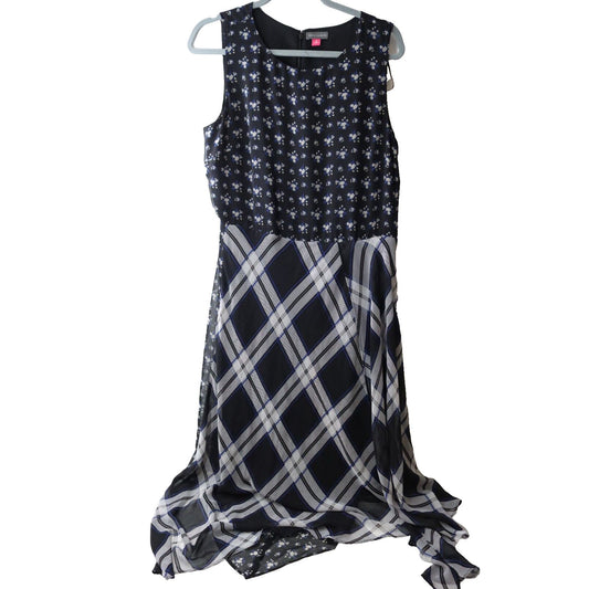 Vince Camuto Asymmetrical Sleeveless Dress Geometrical Size 10