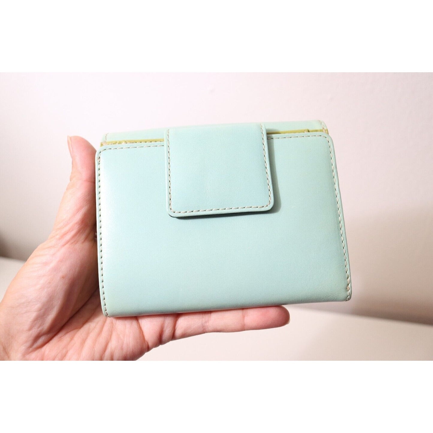 Kate Spade Teal Wallet Pool/Moss Foldable Credit Card Green Inside