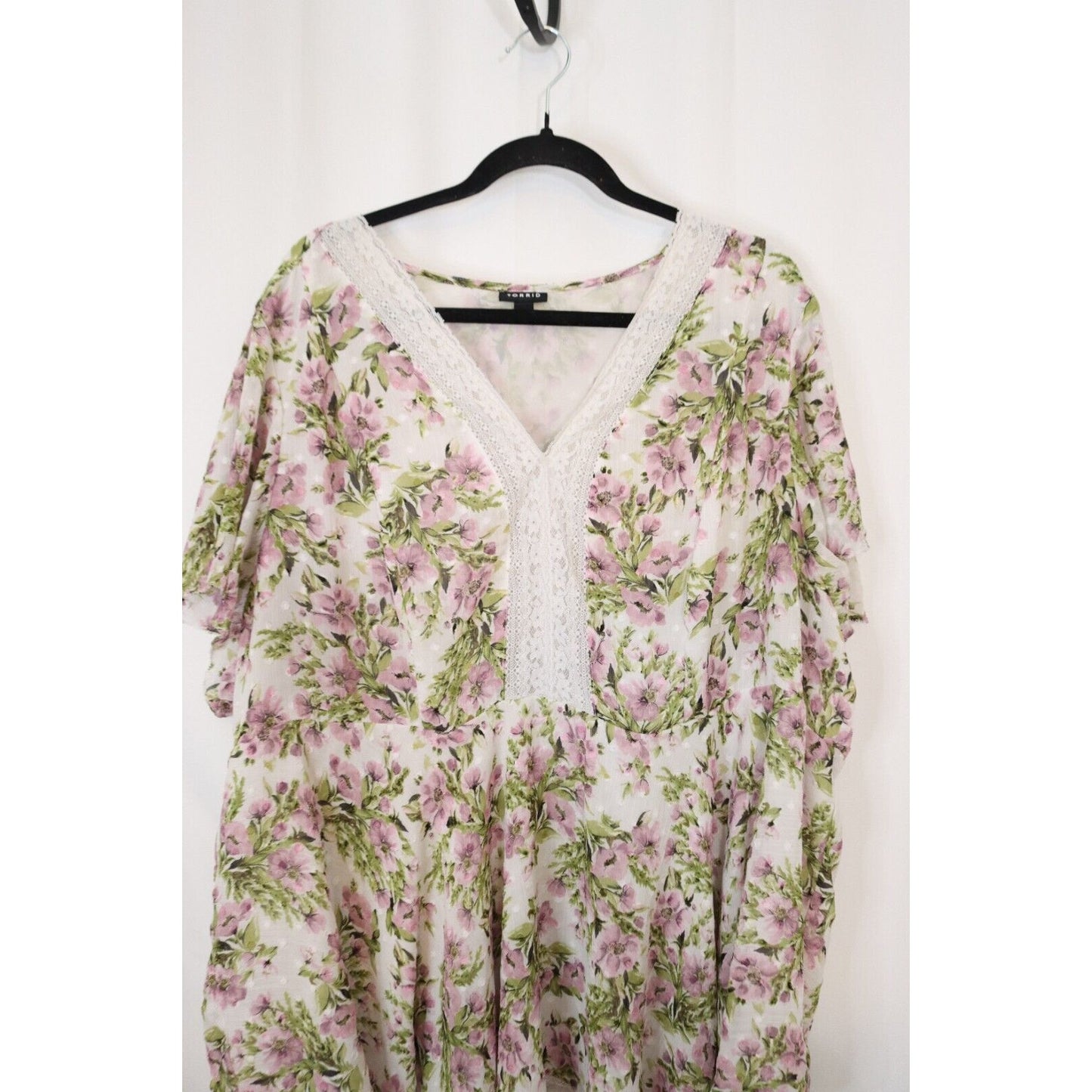 Torrid Boho Top Size 5/5X Short Sleeve Polyester Floral