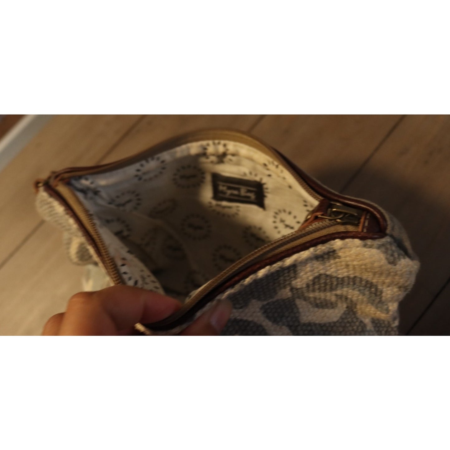 Myra Fur Wristlet Bag Grey Animal Print