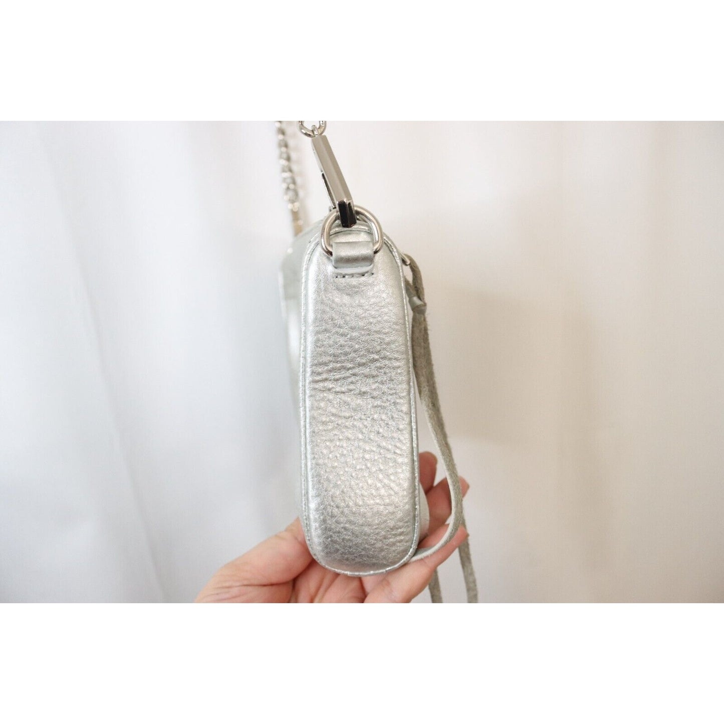 Rebecca Minkoff Silver Leather Chain and Leather Crossbody Strap