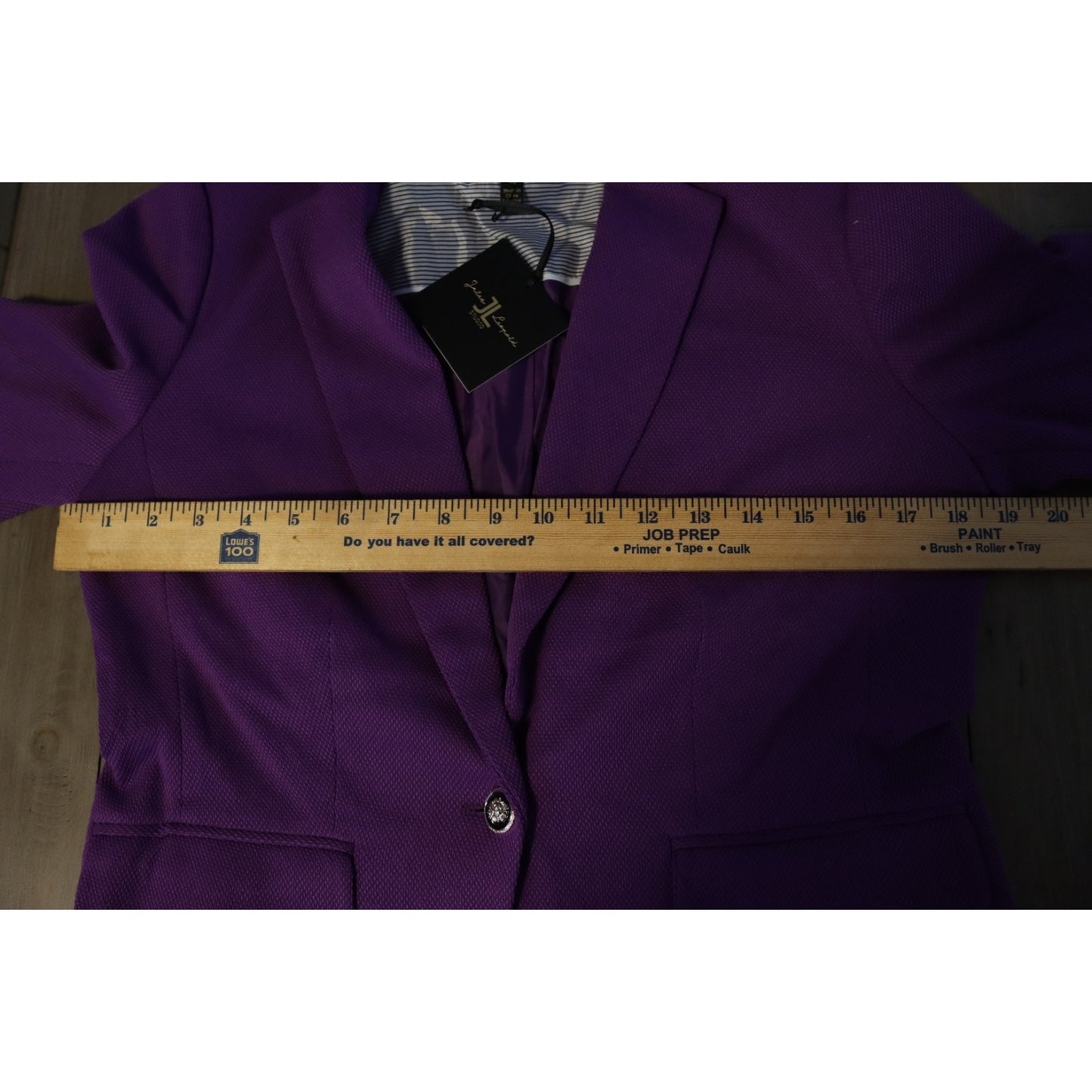 NWT Jules Leopald Studio Purple Blazer Size Small One Button Long Sleeve